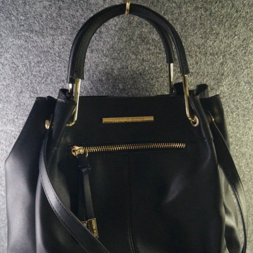 Steve Madden Black Purse & Makeup Bag Set Women’s Casual Tote Handbag